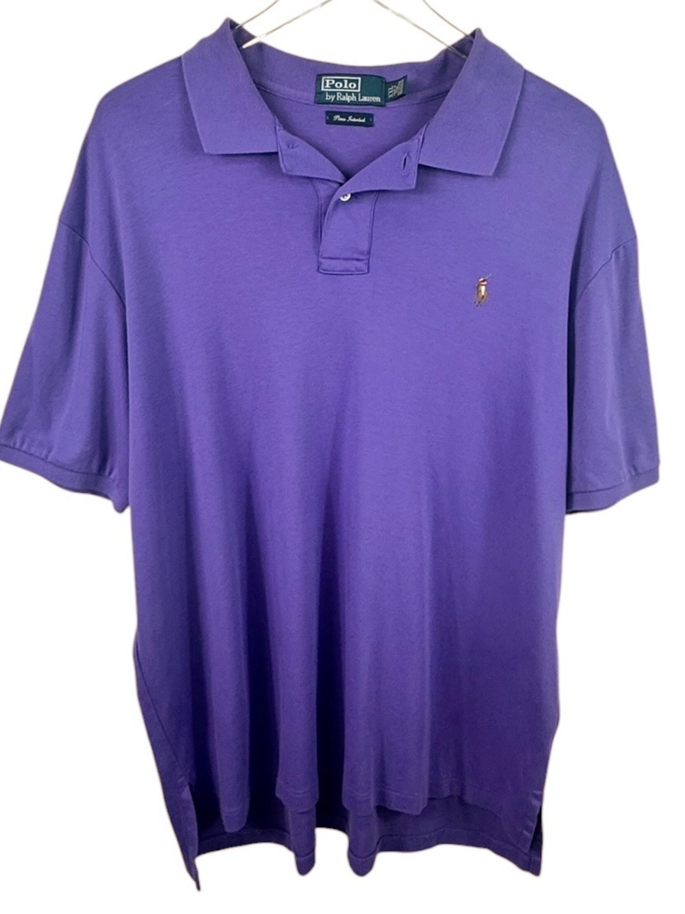 Polo Ralph Lauren Men's XXL Purple Pima Interlock Polo Shirt Logo